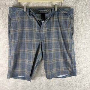 Travis Mathew Golf Shorts Plaid Casual Walking‎ Shorts Blue Mens Size 38